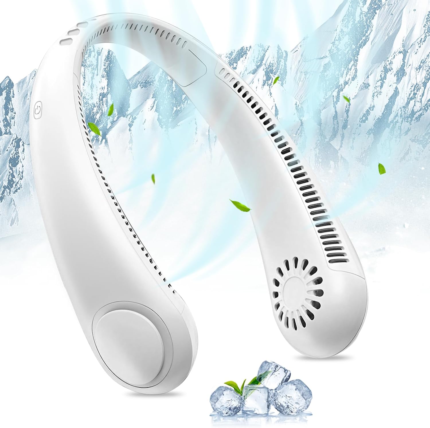 Portable Bladeless Neck Fan - 360° Cooling Hands-Free Rechargeable USB Fan 3 Speed Adjustable Hands-Free Cooling Gadget